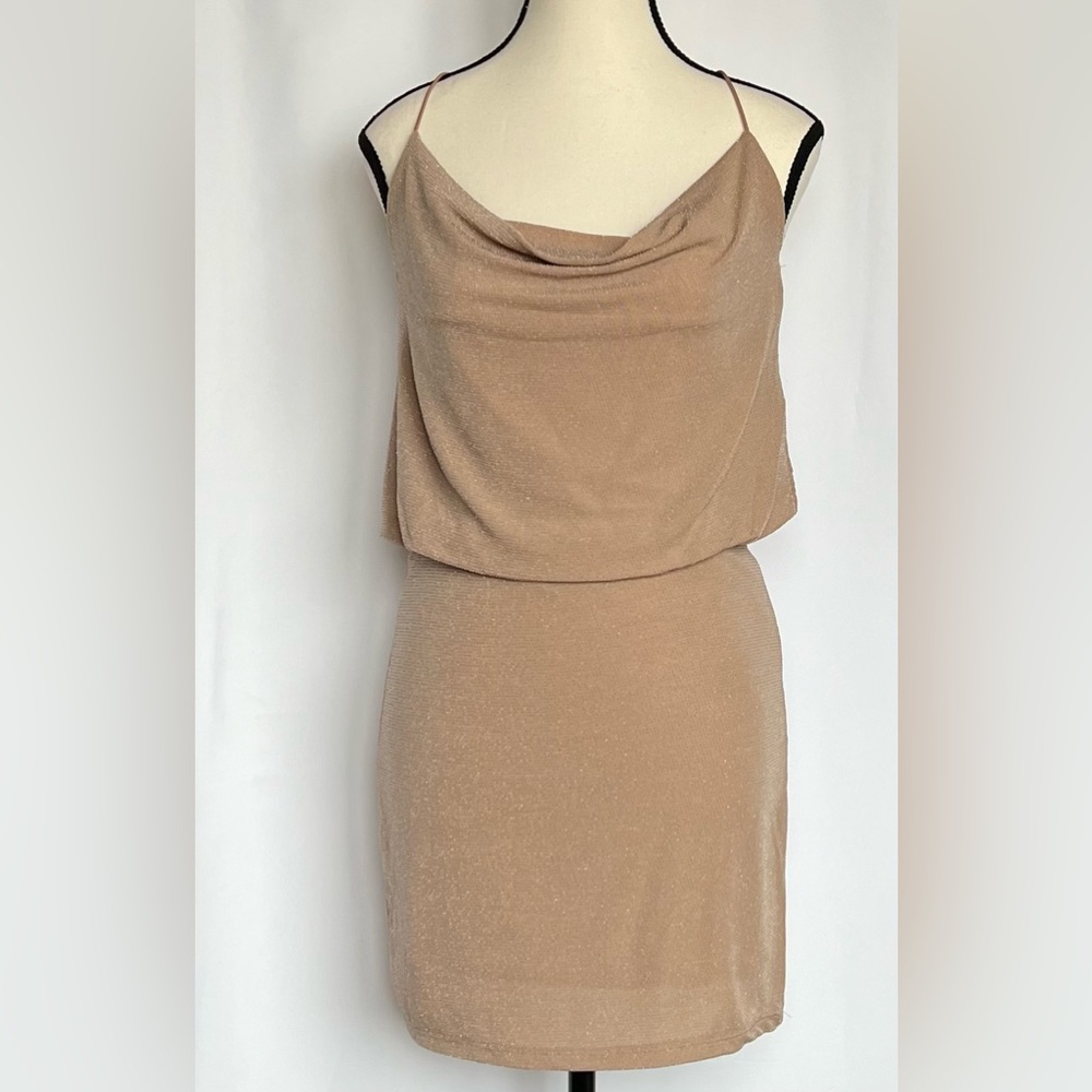 Almost Famous Juniors Nude Strappy Bodycon Mini Dress‎ - Size Medium